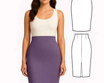 The Pencil Skirt - PDF Sewing Pattern - XSmall to XXXLarge