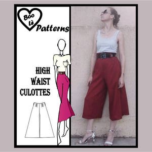 High Waist Culottes PDF Sewing Pattern - Etsy