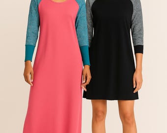 Raglan Kleid - PDF Schnittmuster - Größen XS bis XXXLarge