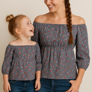 Top boho a spalle scoperte - Cartamodello PDF - Taglie dalla bambina alla XL da adulto (Download digitale)