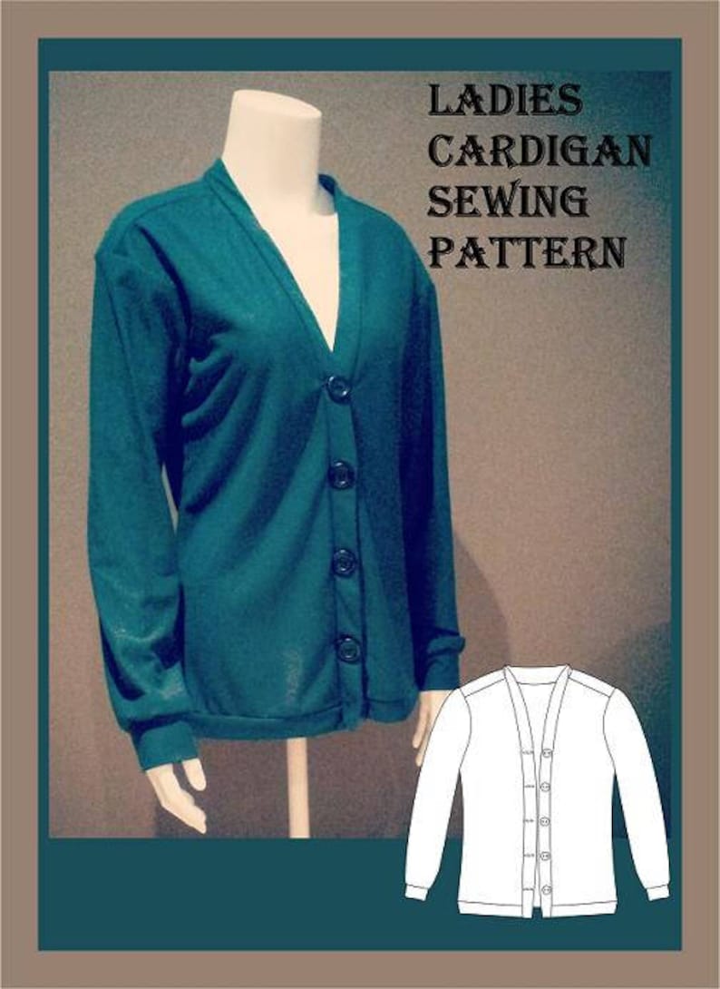 Ladies Cardigan Sewing Pattern Etsy
