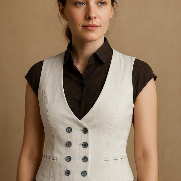 Gwen Ladies Waistcoat - PDF Sewing Pattern - Sizes 6 to 20