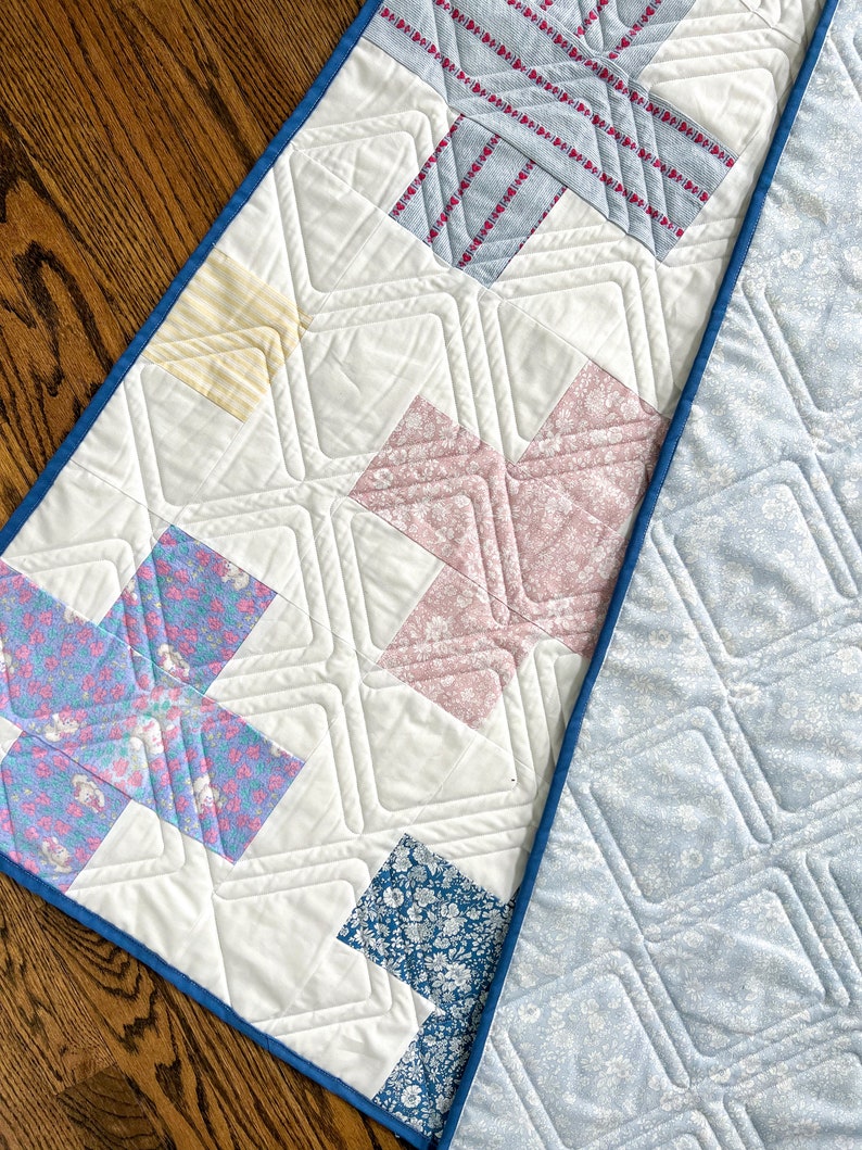 Custom Plus Sign Baby Quilt Memory Quilt Cross Crib Quilt Etsy