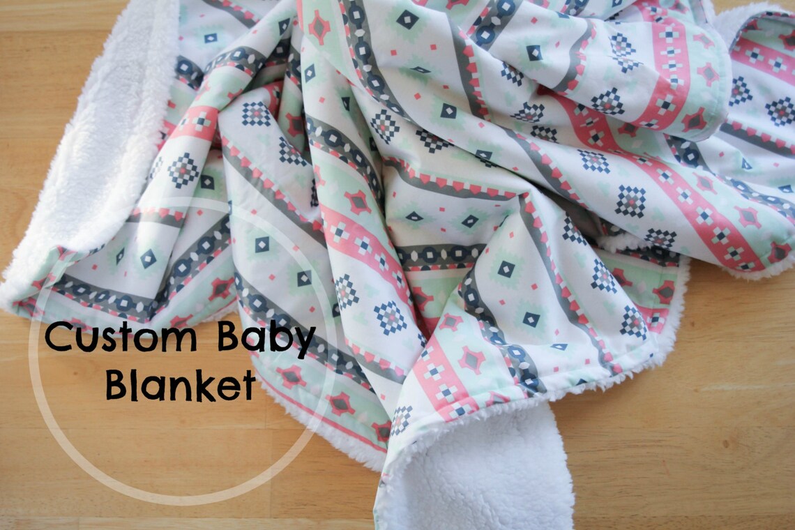 Custom Baby Blanket Minky Baby Blanket Modern Quilt Etsy