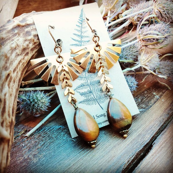 Tiger's Eye Crystal Earrings, Sun Earrings, Egyptian Dangle Earrings, Sun Goddess Jewelry, Natural Stone Bridesmaid Earrings, Bridal Jewelry