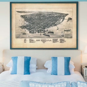 Alte Karte von Key West in 6 Größen bis zu 60x40″ (150x100 cm) Vintage Key West, FL Poster in großen hochauflösenden Drucken auf Galerie-Qualitätspapier