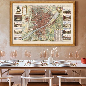 Carte de Florence, 6 tailles jusqu'à 60 x 40 pouces (150 x 100 cm) ancienne carte italienne de Florence, Toscane, Italie 1660 en impressions haute résolution de qualité galerie