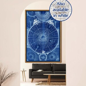 Karte des Universums, 6 Größen bis zu 40x60″ (100x150 cm) Karte des Sonnensystems 1742, Galerie Qualitätsdruck in den Farben BLAU oder WEISS