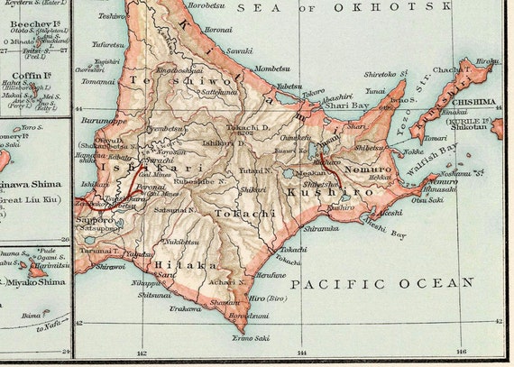 Japan Map 1902, Vintage Map of Japan in High Resolution Japan Map 1902, Vintage Map of Japan in High Resolution