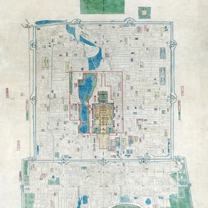 Carte de Pékin 1861, carte vintage de Pékin, Chine en impression haute résolution jusqu'à 24 x 36 po. (61 x 91 cm) grande affiche de Pékin, impression carte ancienne de la Chine