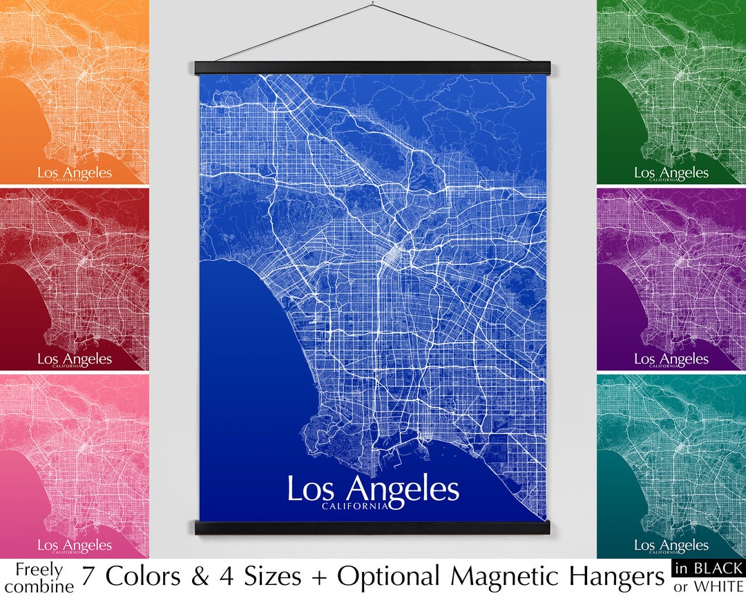 Los Angeles Map Print Poster, Map of Los Angeles CA, Minimalist L.A., 7