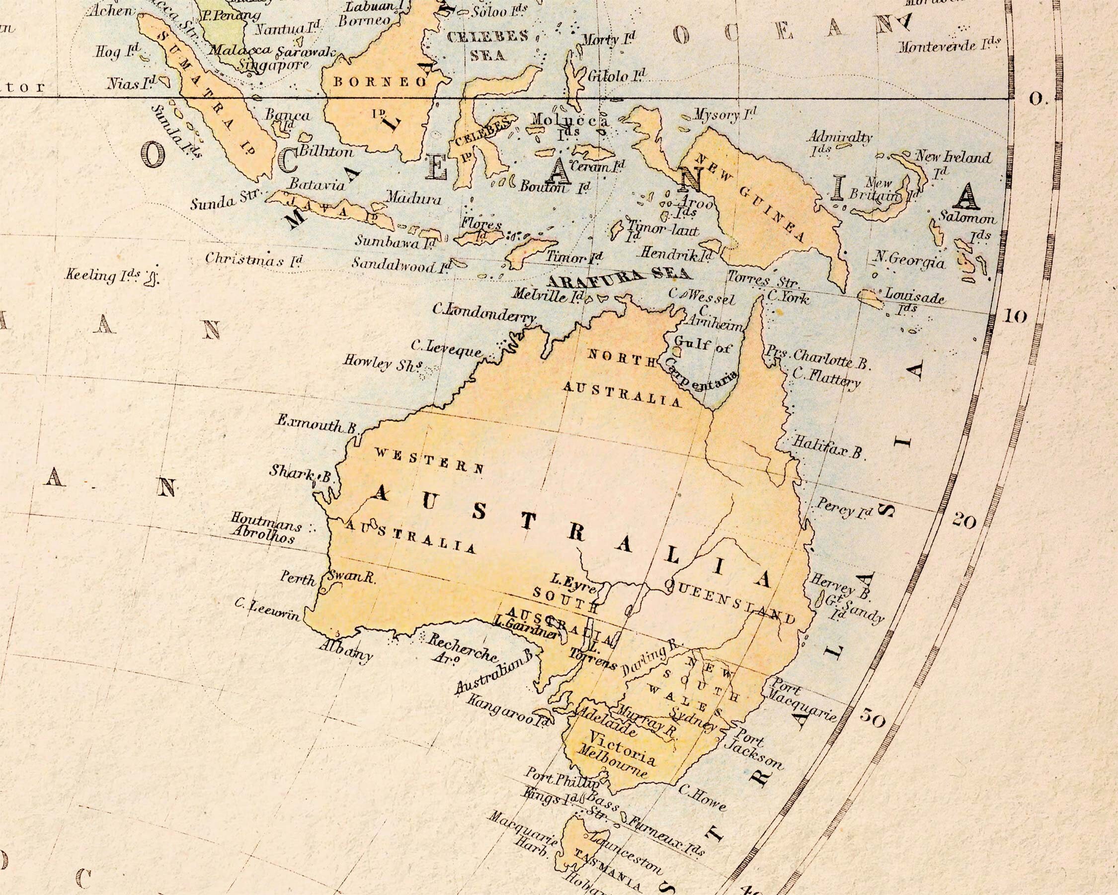 Victorian World Map, Map of the World 1849 With Mountains & Rivers, 5 ...