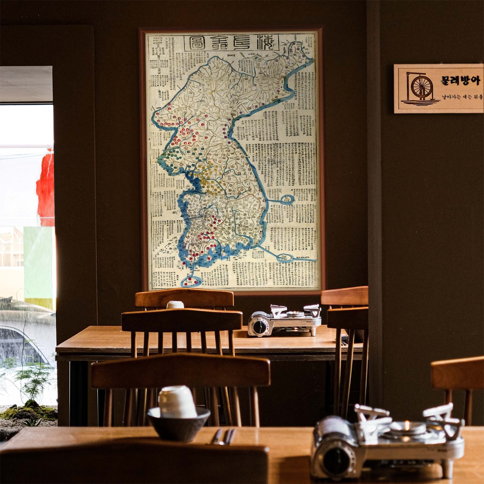 韓国地図、最大40x60インチ（100 x 150 cm）までの6サイズ。1822年の
