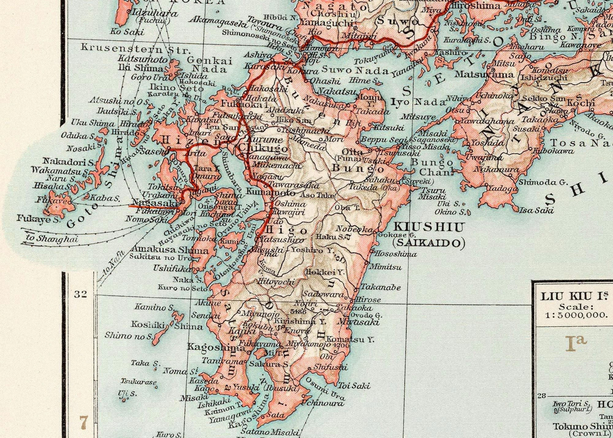 Japan Map 1902, Vintage Map of Japan in High Resolution Prints up