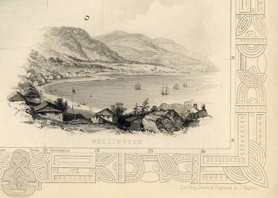 New Zealand Map 1851, Old Map of New Zealand in High Resolution