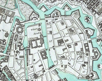 ベルリン地図 1788、ドイツのベルリンの古地図、最大 36 x 24 インチ