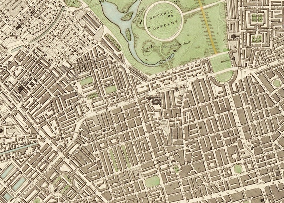 1843年の古いロンドン地図、イギリスのロンドンのヴィンテージ