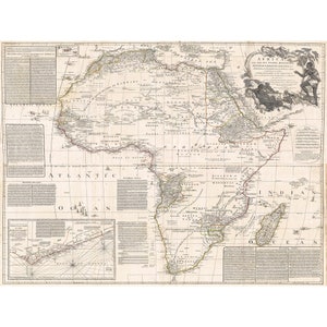 Old Map of Africa LAST COPY, 24 X 18 Inches Print of Vintage African ...