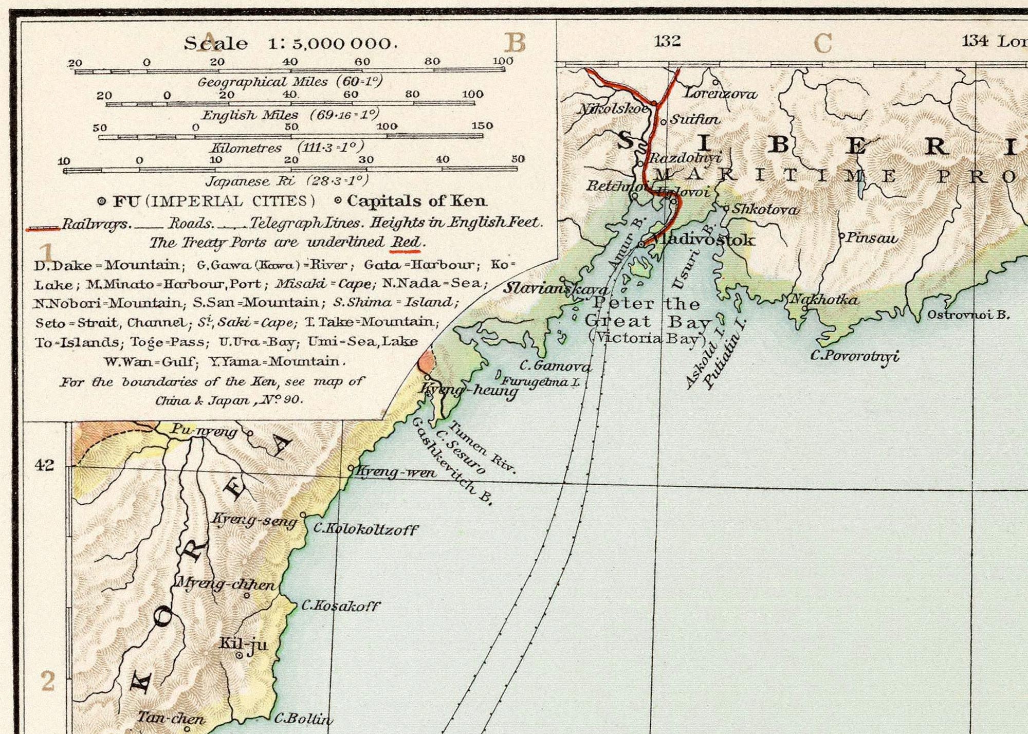 Japan Map 1902, Vintage Map of Japan in High Resolution Japan Map 1902, Vintage Map of Japan in High Resolution