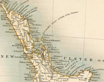 New Zealand Map 1851, Old Map of New Zealand in High Resolution