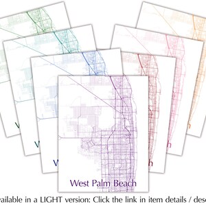 West Palm Beach Map Print Poster, Map of West Palm Beach FL Minimalist ...