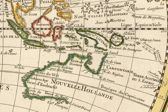 1720年の世界地図、高解像度プリント最大36x24インチ（91 x 61 cm）の