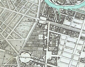 古地図　Harrods ベルリン地図 1788、ドイツのベルリンの古地図、最大 36 x 24 インチ