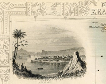 New Zealand Map 1851, Old Map of New Zealand in High Resolution
