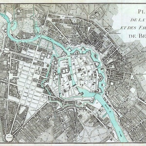 Mapa de Berlín 1788, mapa antiguo de Berlín, Alemania en impresiones de alta resolución de hasta 36 x 24" (91 x 61 cm), póster vintage de Berlín, impresión de mapa artístico grande