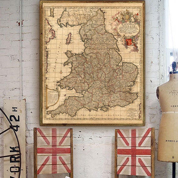 Map Of England 16 Instant Download Xl Old Map Of England Etsy