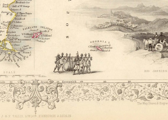 Poster Toile Ancienne Carte Amérique Du Sud 1851 - Décor Mural 40 X 60 Cm - Style Vintage - 7