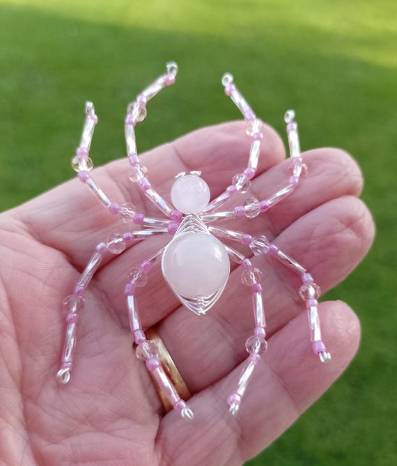 Rose Quartz Spider - Pretty in Pink, is Looking for a Home - Beads