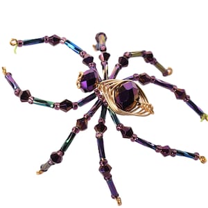Purple Flash Spider is looking for a home - beads and wire