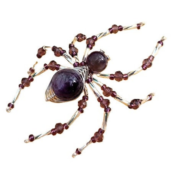 Amethyst Spider - Gemstone Spider  looking for a home - beads and wire