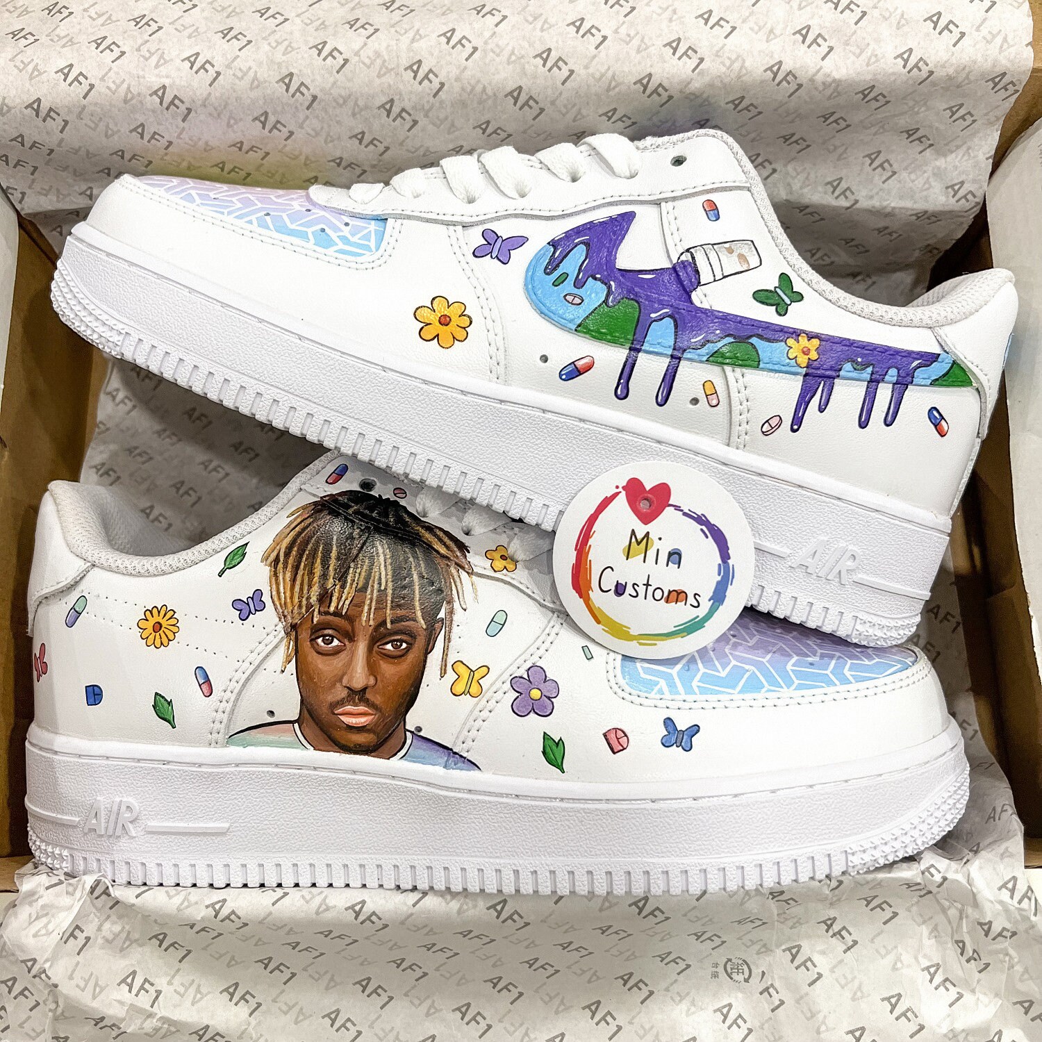 Juice Wrld Rapper Full Print Sneaker Skate Shoes