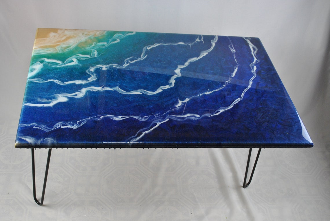 Custom 36in X 24in Epoxy Table Coffee Table Resin Coffee Etsy