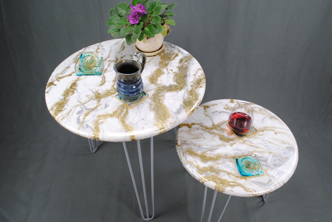 Marble and Gold, Nesting Tables, Plant Stands, Side Tables, Home Decor