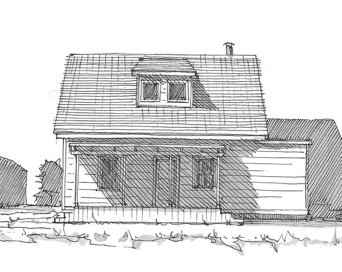 ALLENSWORTH, CALIFORNIA - Building 2, African American Community, Black History, Pen and Ink, Drawing, Architecture, Sketchbook, Drawn There