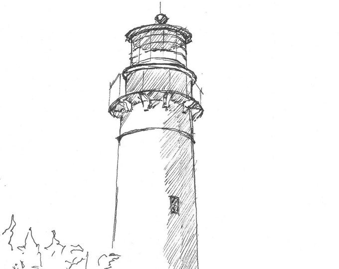 CAPE MAY POINT - Lighthouse, New Jersey, East Coast, Ink, Drawing, Sketchbook, Art, Drawn There