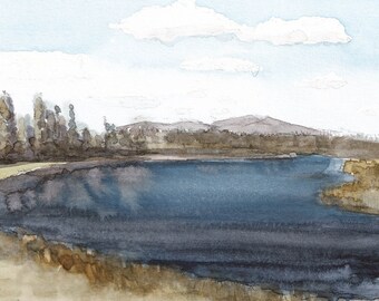 MADISON RIVER MONTANA - West Yellowstone Montana Plein Air Watercolor Landscape Painting, Fly Fishing Art, Yellowstone National Park Art