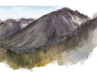 McCLURE PASS COLORADO - Plein Air Ink and Watercolor Landscape Painting, Carbondale Rocky Mountain Wall Art Print, Drawn There