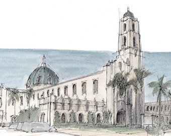 UNIVERSITY of SAN DIEGO - Architecture, California, Spanish Renaissance, Steeple, Tower, College, Campus, Quad, Masterplan, Drawn There