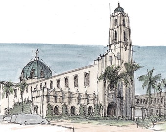UNIVERSITY of SAN DIEGO - Architecture, California, Spanish Renaissance, Steeple, Tower, College, Campus, Quad, Masterplan, Drawn There