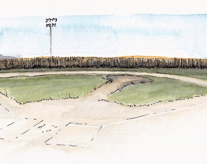 FIELD OF DREAMS - Baseball Field, Iowa, Shoeless Joe, Cornfield, Drawing, Watercolor Painting, Sketchbook, Art, Artist, Drawn There