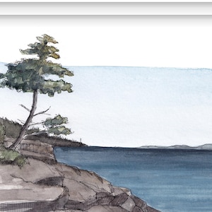 FLATHEAD LAKE MONTANA - Plein Air Watercolor Landscape Painting Art Print, Wayfarers State Park Sketchbook Art, Drawn There