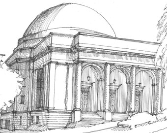 THE LIGHTHOUSE at Mission Delores Park in San Francisco - Dome, Classical Architecture, Drawing, Pen and Ink, Sketchbook, Art, Drawn There