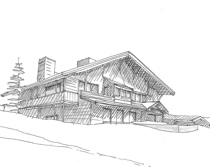 HURRICANE RIDGE Olympic National Park - Visitor Center, Ranger Station, Alpine, Washington, Drawing, Sketchbook, Art, Drawn There