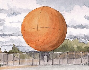 WORLDS LARGEST BALLOON - Orange County Great Park, Irvine, California, Helium, Watercolor Painting, Drawing, Sketchbook, Art, Drawn There