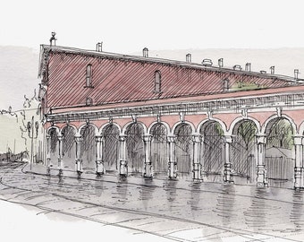 PORTLAND SATURDAY MARKET - Old Town, Arches, Craft Market, Drawing, Watercolor Painting, Sketchbook, Art, Drawn There