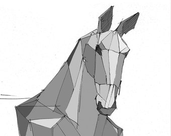 HORSE SCULPTURE at Black Rock City - Nevada, Public Art, Mermaid, Carnival of Mirrors, Pen and Ink, Drawing, Sketchbook, Art, Drawn There